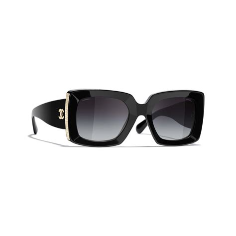 chanel acetate rectangle sunglasses 5435 black|CHANEL Sunglasses: Rectangle Sunglasses, acetate 5435 — .